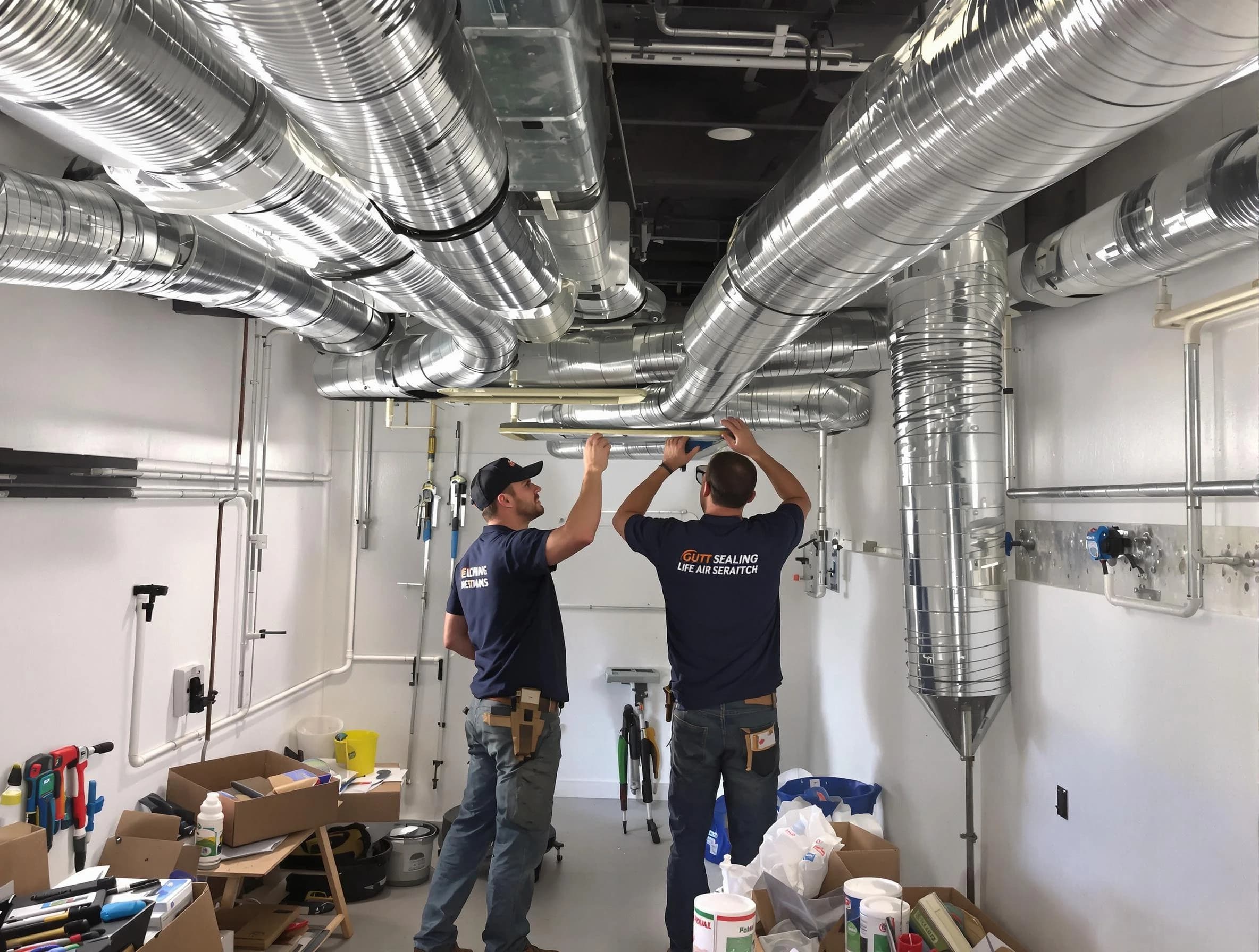 Jefferson Hills Air Duct Cleaning technician applying professional duct sealing solutions in Jefferson Hills