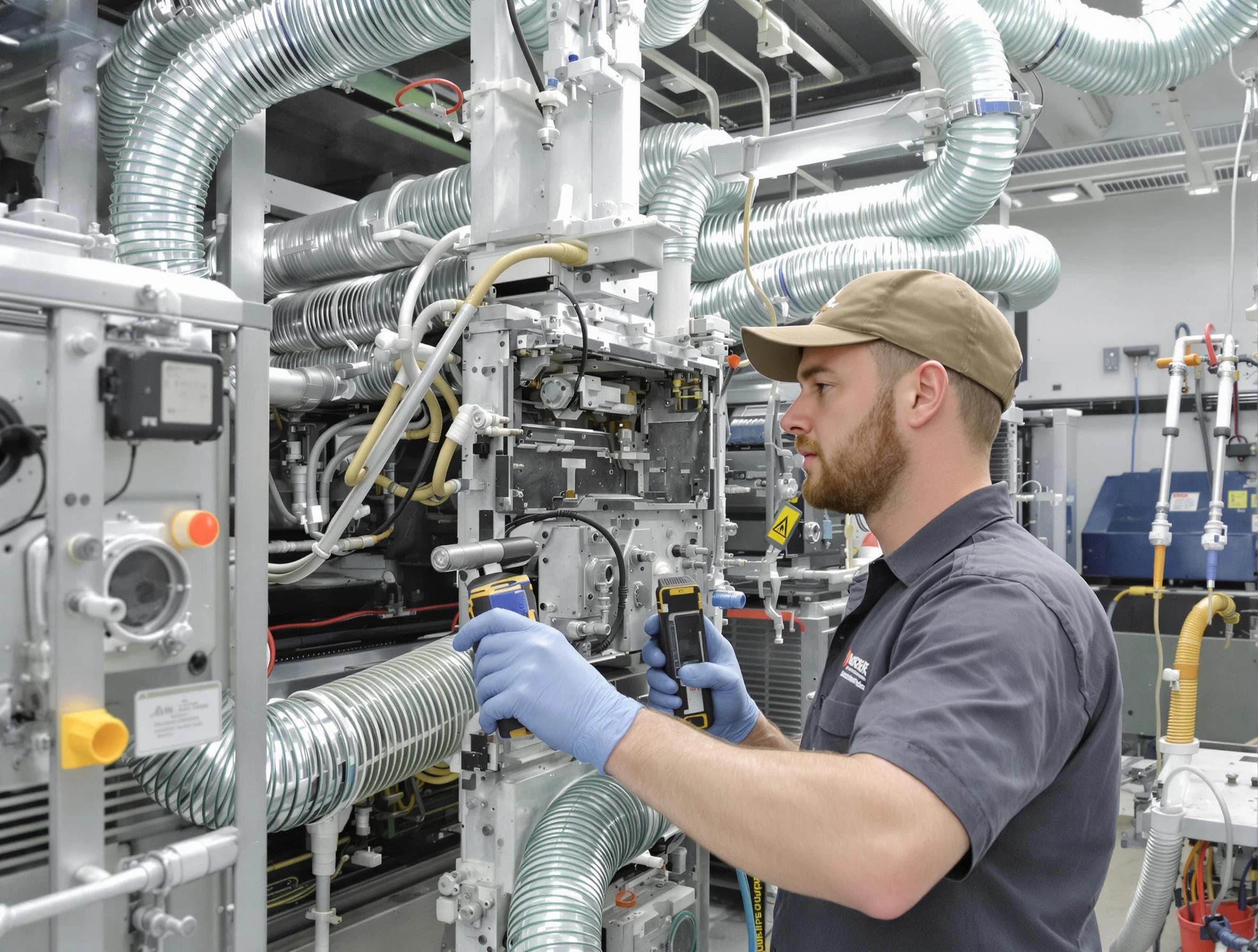 Jefferson Hills Air Duct Cleaning technician performing precision commercial coil cleaning at a business facility in Jefferson Hills
