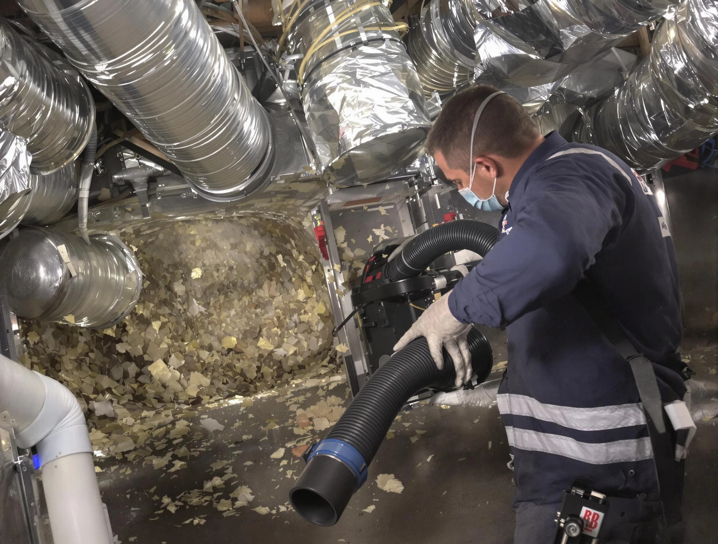 Jefferson Hills Air Duct Cleaning specialist operating negative pressure cleaning equipment for thorough duct maintenance in Jefferson Hills