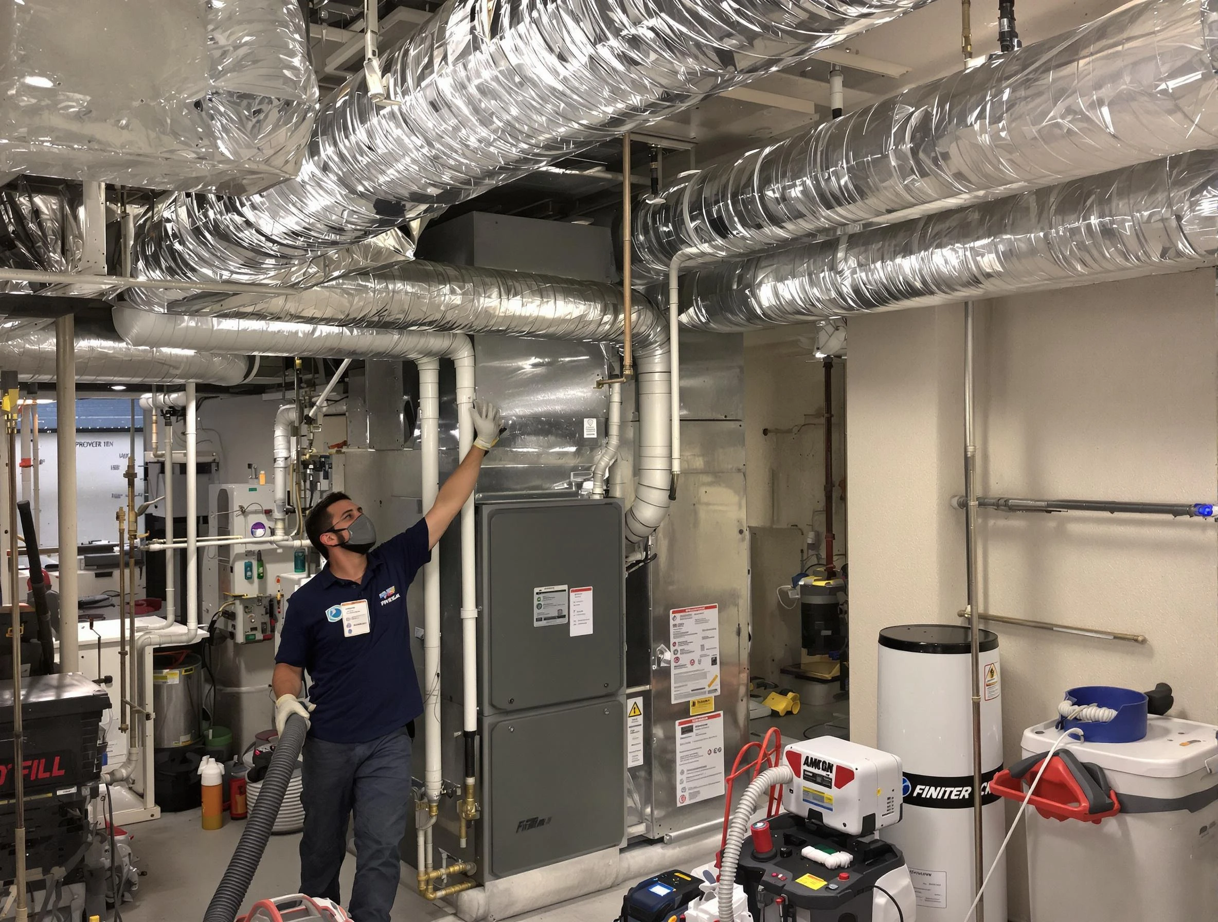 Jefferson Hills Air Duct Cleaning specialist performing thorough furnace duct cleaning in a Jefferson Hills residence