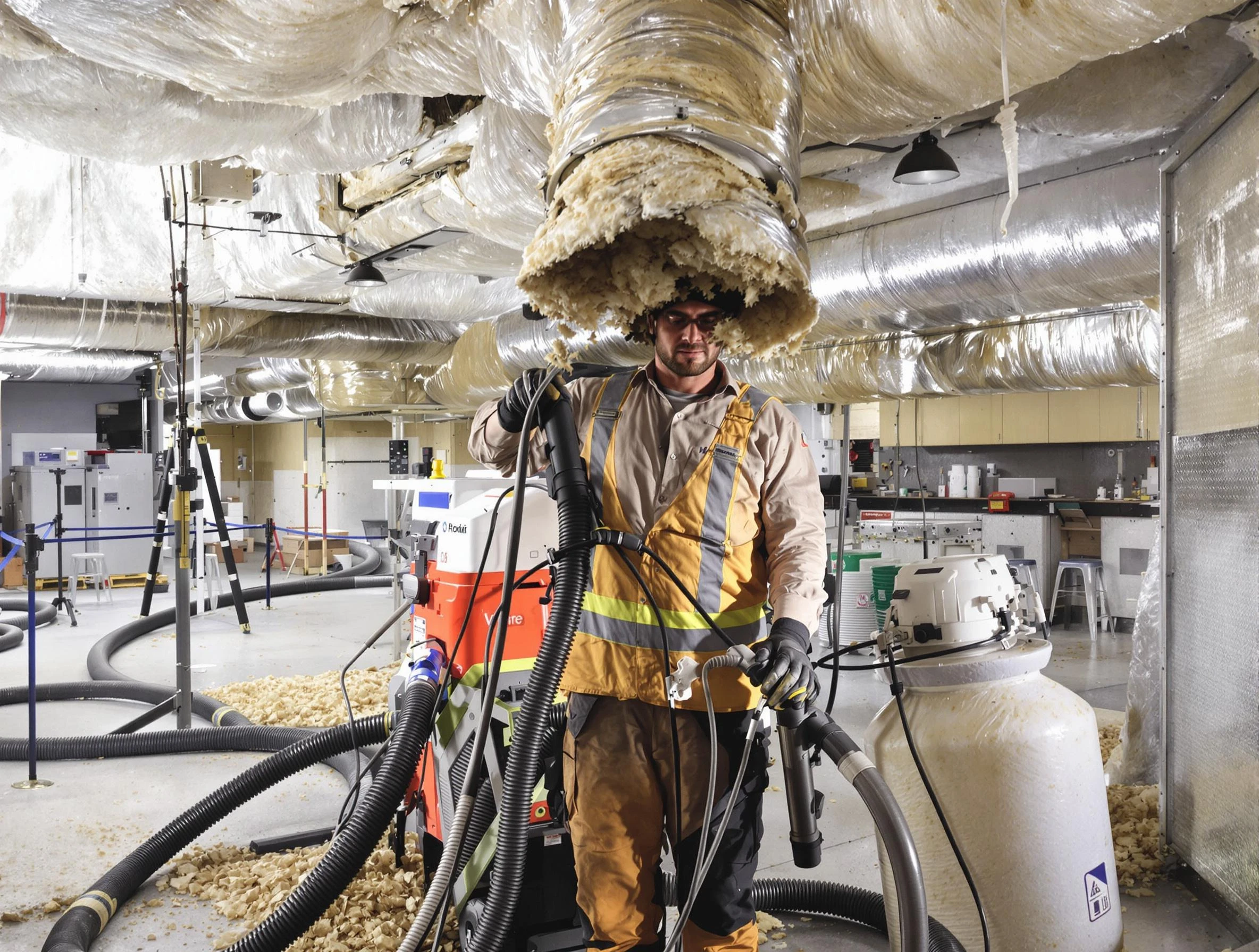 Professional vacuum insulation removal by Jefferson Hills Air Duct Cleaning expert in Jefferson Hills